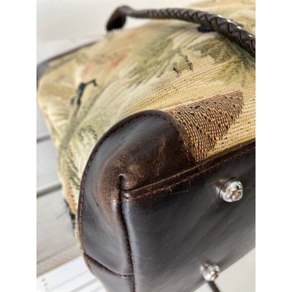 BRIGHTON C184233 VINTAGE LARGE CANVAS, LEATHER SHOULDER BAG - Picture 9 of 15